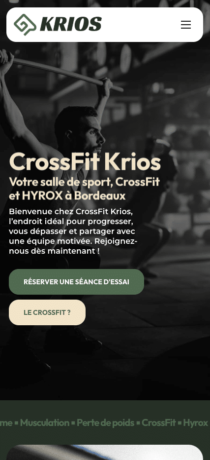 Web Avalanche 4 Aperçu mobile — CrossFit Krios