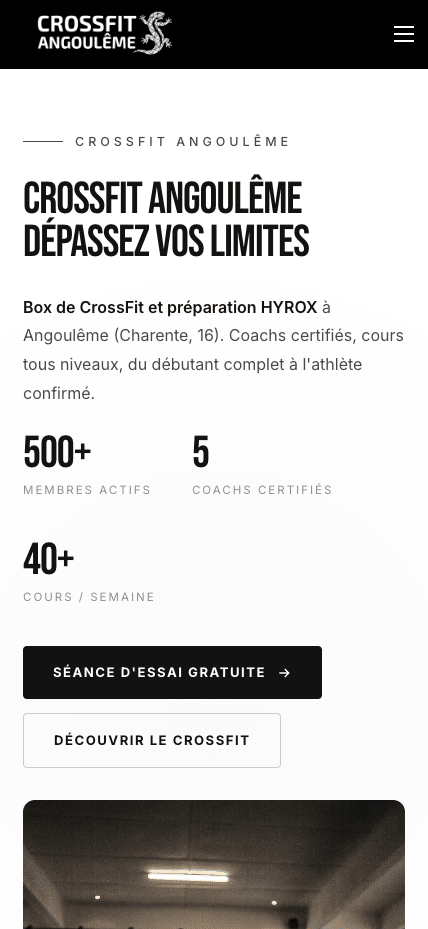 Aperçu mobile — CrossFit Angoulême