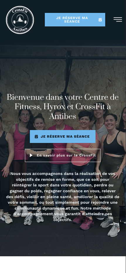 Aperçu mobile — CrossFit Antibes