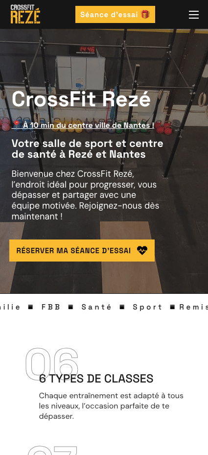 Aperçu mobile — CrossFit Rezé