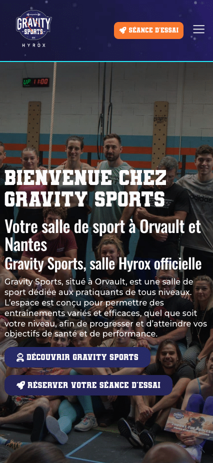 Aperçu mobile — Gravity Sports