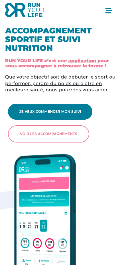 Aperçu mobile — Run Your Life