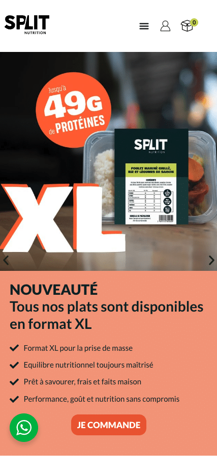 Création site E-commerce 10 Aperçu mobile — Split Nutrition