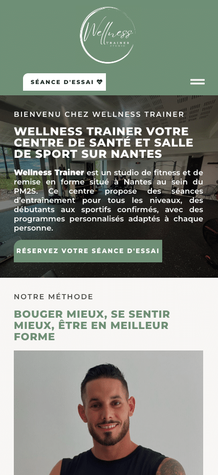 Aperçu mobile — Wellness Trainer